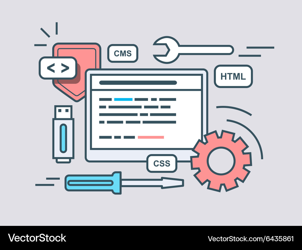 Web-Programmierskript vektorbild