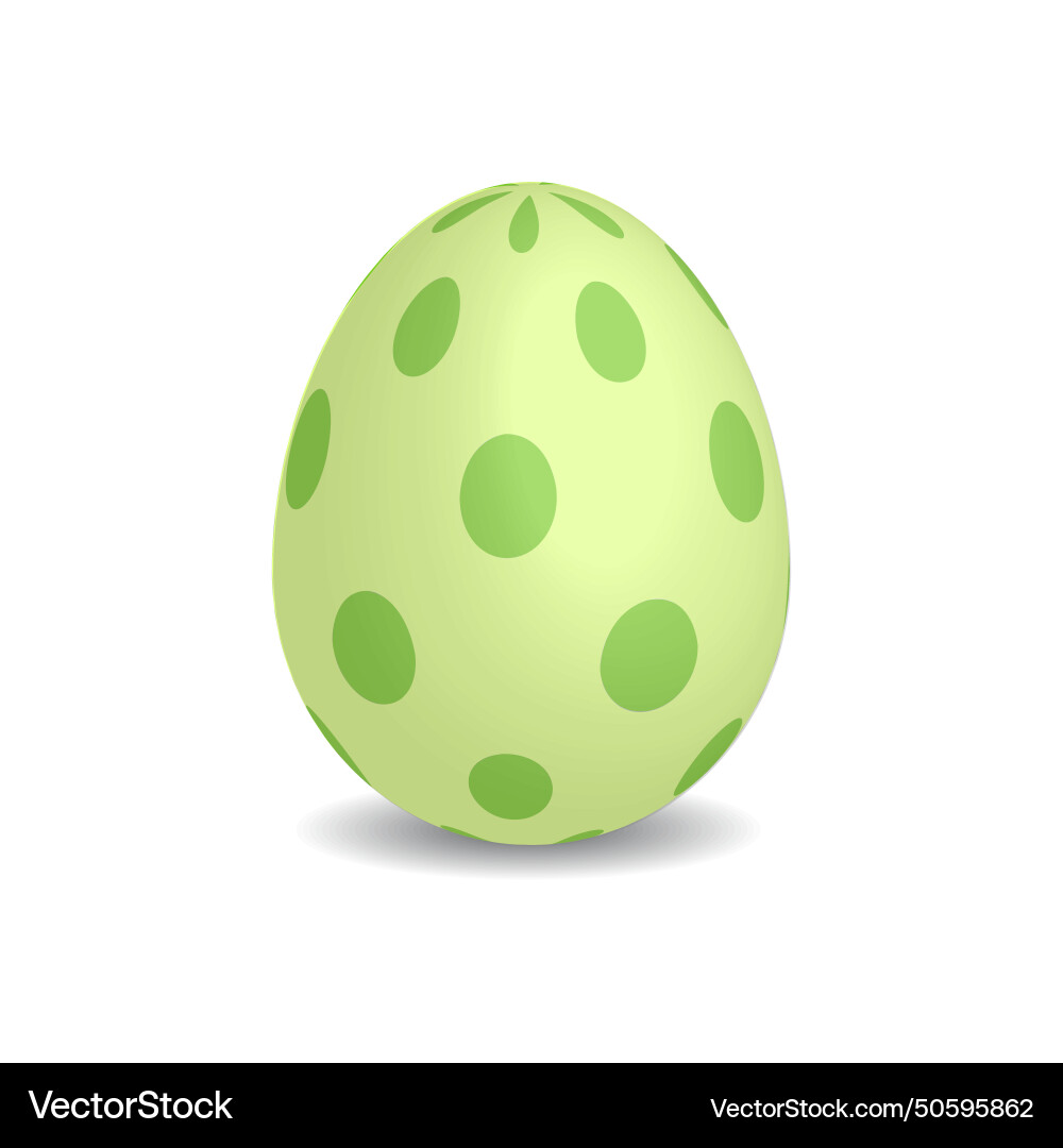 3d easter egg with green dots vector image