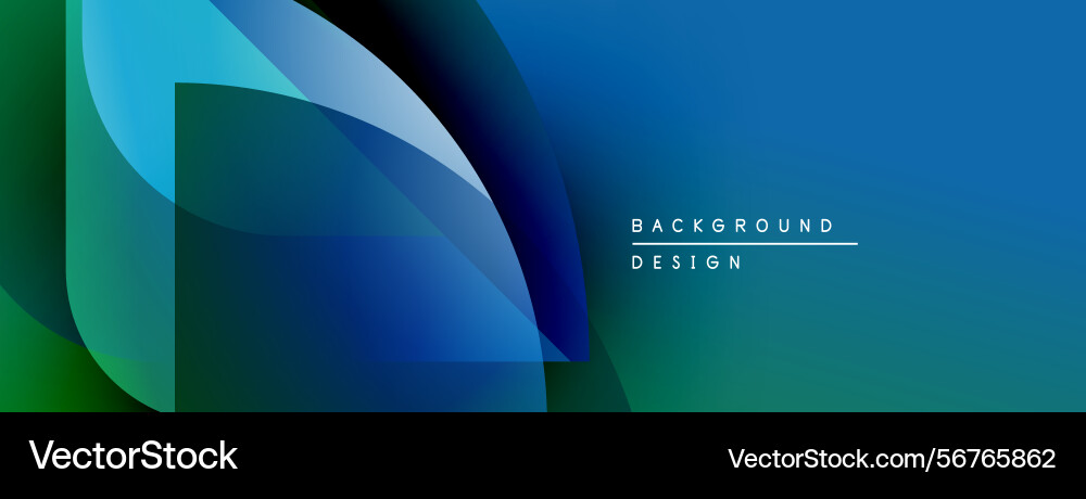 Abstract blue gradients overlap creating dynamic Vector Image