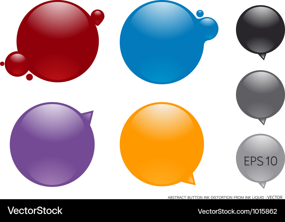 Abstract Ink Buttons Vector Image