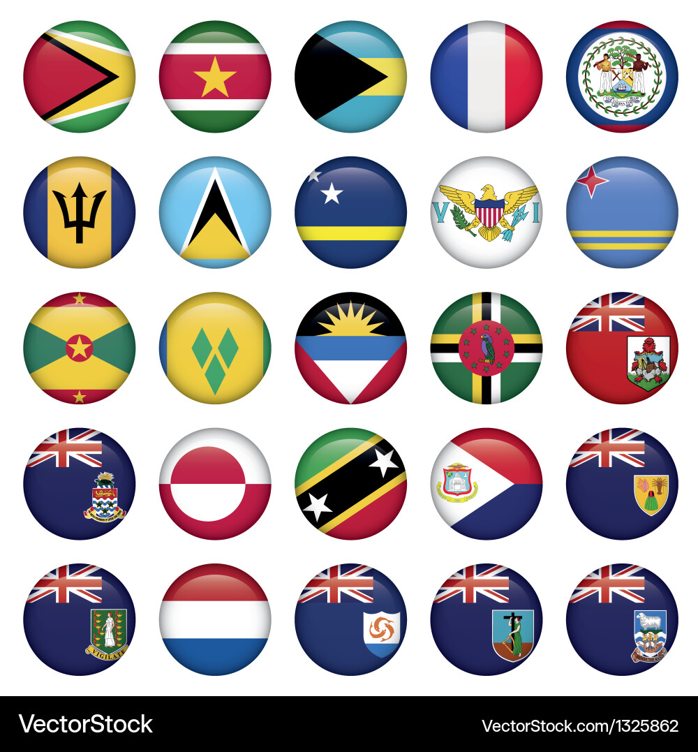 American flags soft round buttons vector image