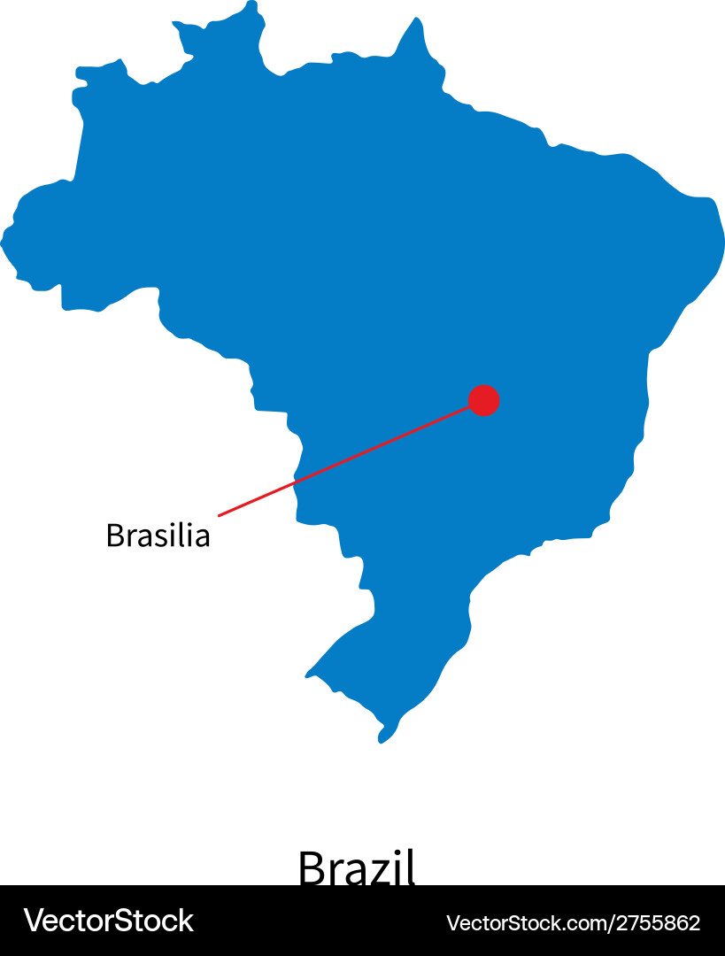 Brazil Map with Brasilia Capital – Royalty-Free Vector | VectorStock, image size:819x1080