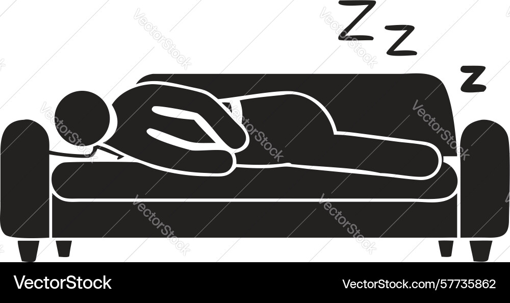 Deep restful sleep on a comfortable sofa design Vector Image