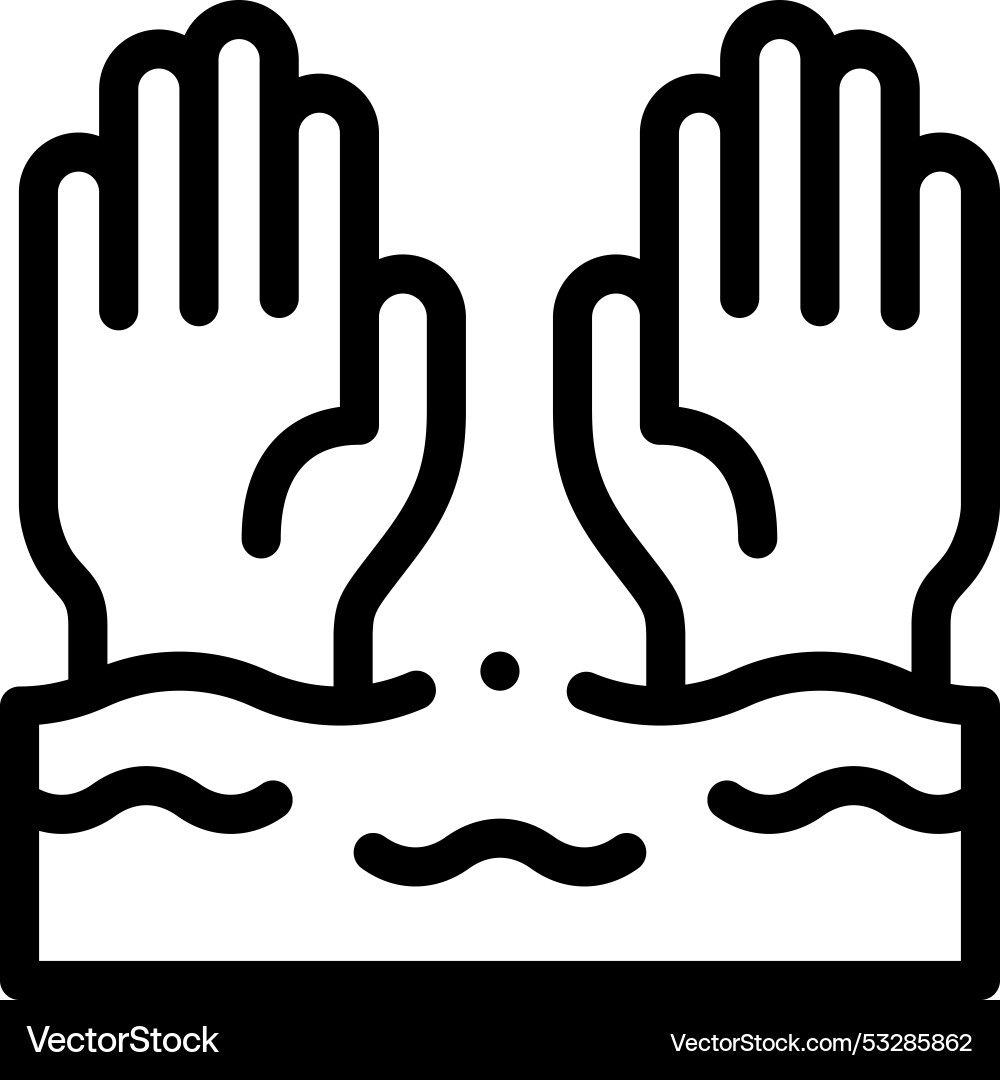 Drowning icon thin linear style design isolated Drowning icon thin linear style design isolated vector image
