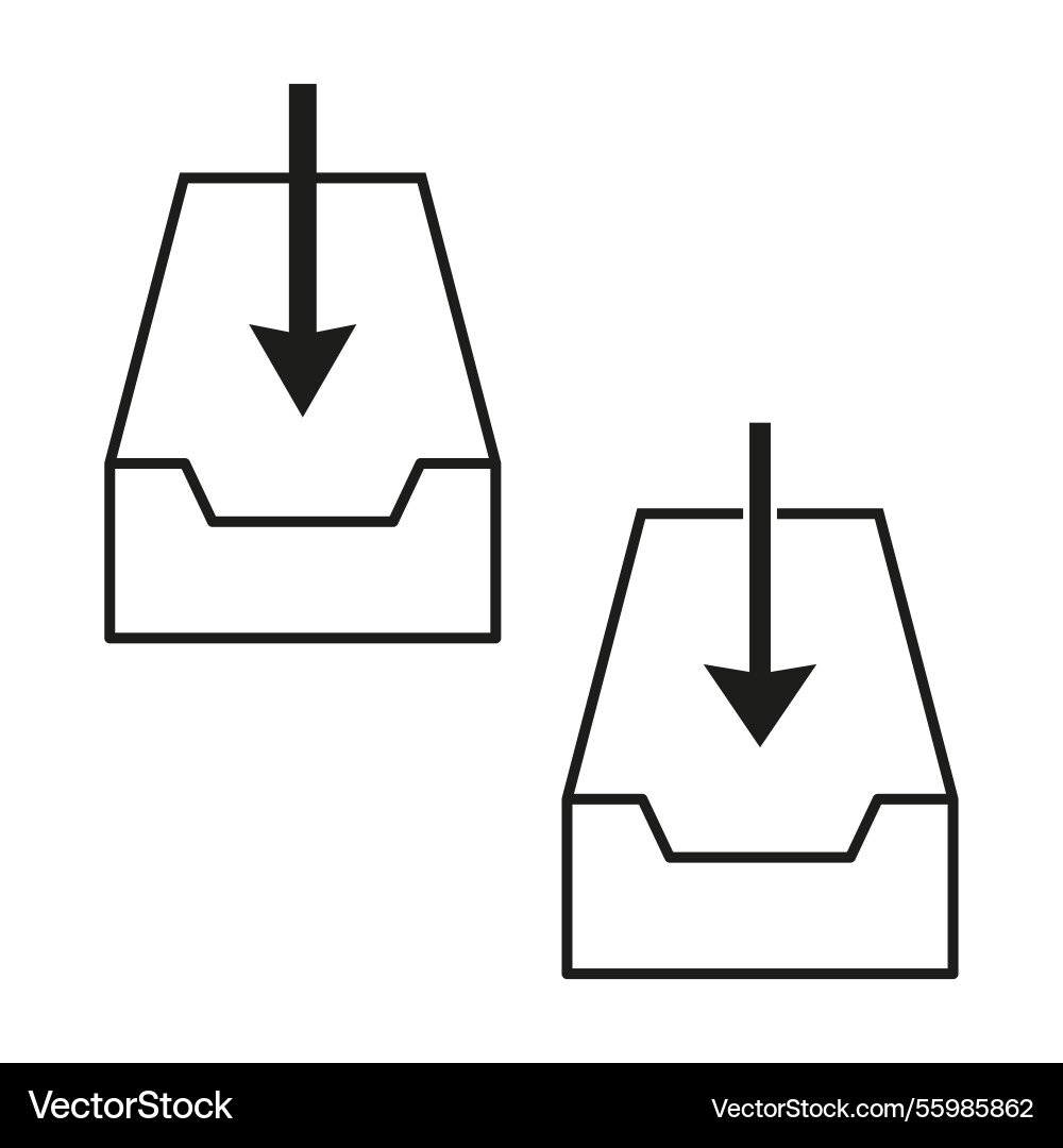 Inbox icon arrow down symbol document storage Inbox icon arrow down symbol document storage vector image