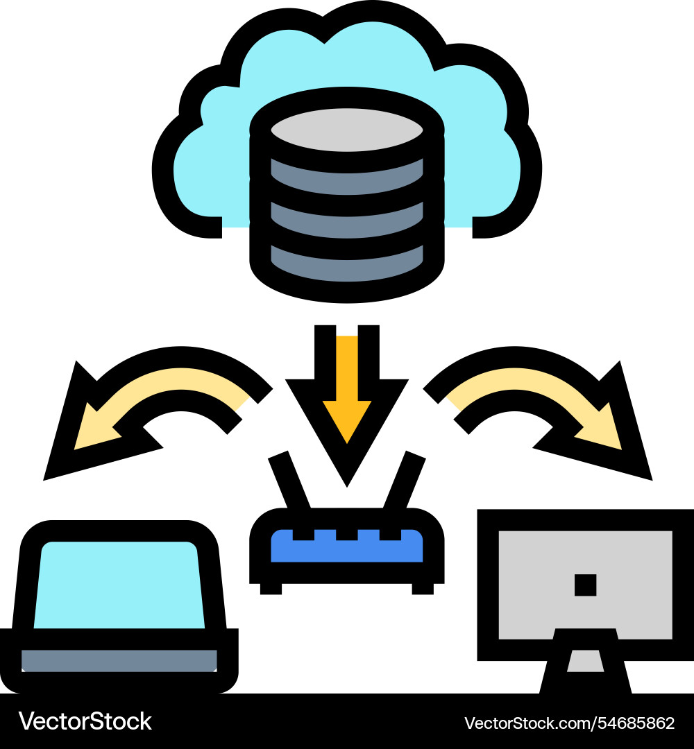Infrastructure cloud computing color icon Infrastructure cloud computing color icon vector image