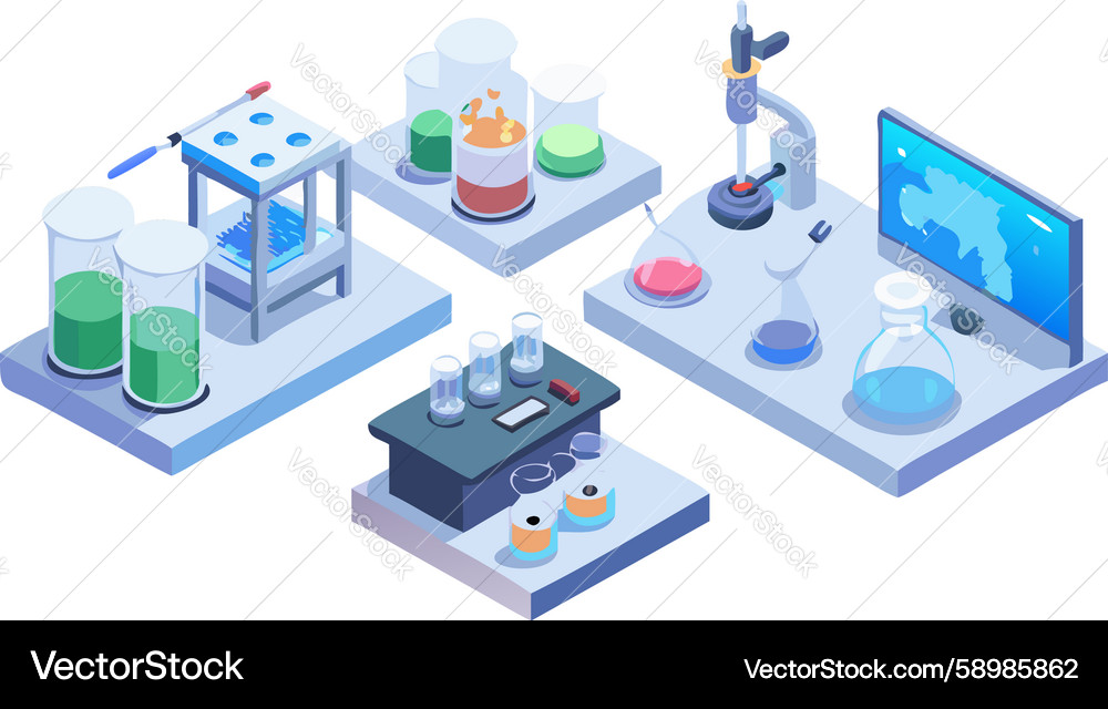 Isometric Lab with Scientific Tools Vector Image