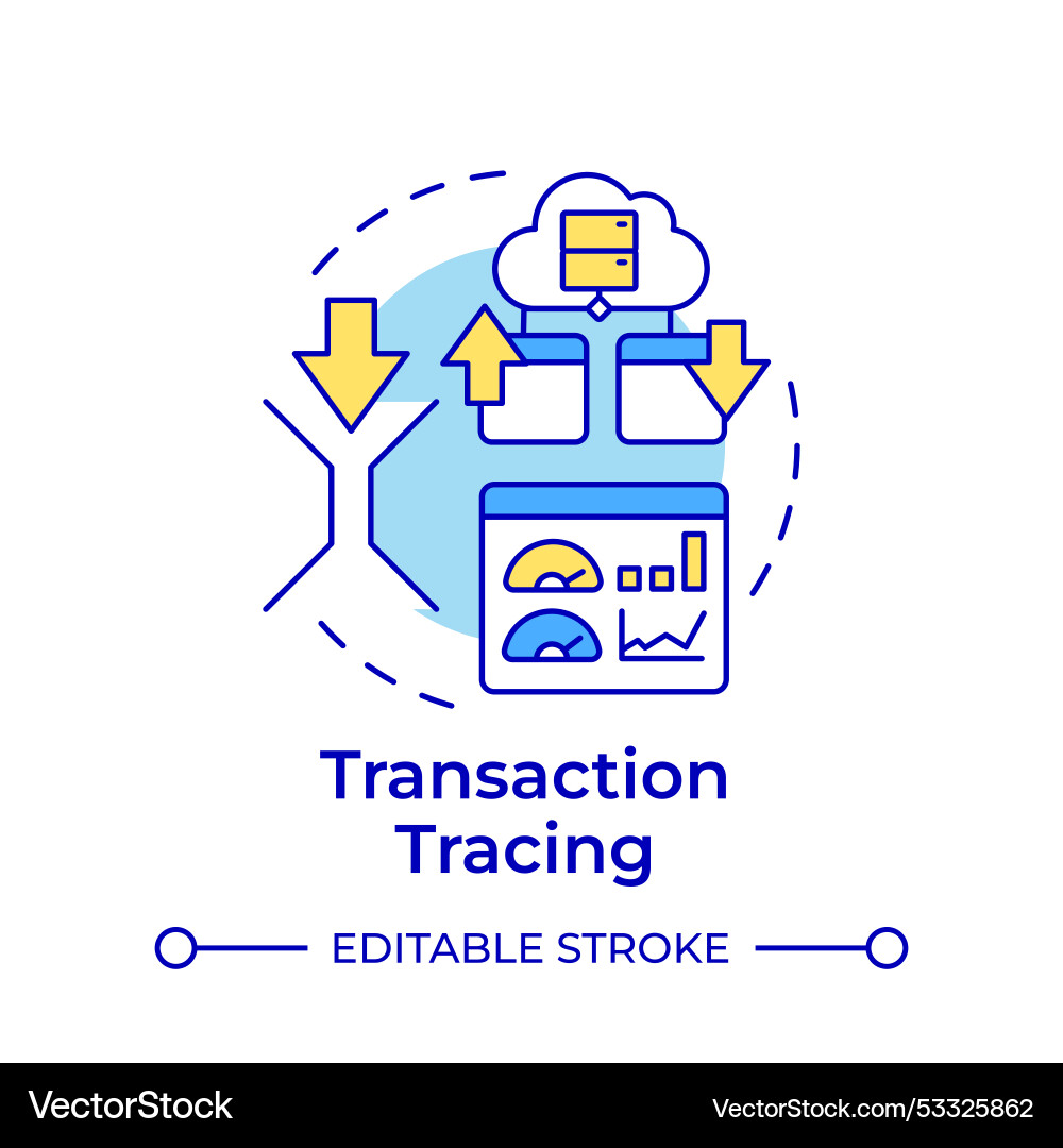 Transaction tracing multi color concept icon Transaction tracing multi color concept icon vector image