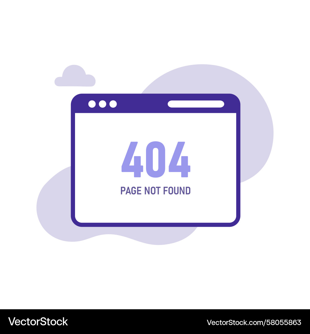 404 Error Webpage - Not Found Vector Image