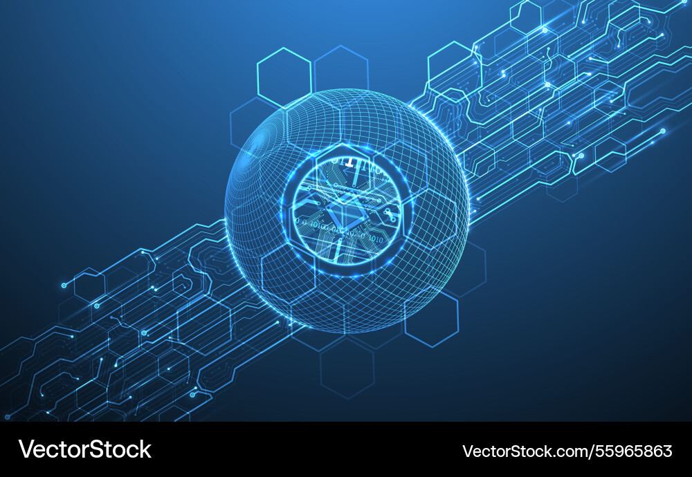 Abstract image of a computer chip in the middle Abstract image of a computer chip in the middle Vector Image