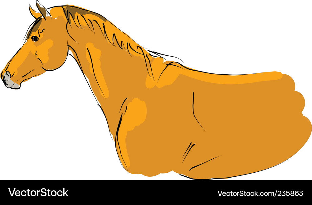 Chestnut Horse Silhouette Vector Image