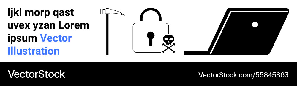 Cybersecurity threat hacking attempt with laptop Cybersecurity threat hacking attempt with laptop vector image