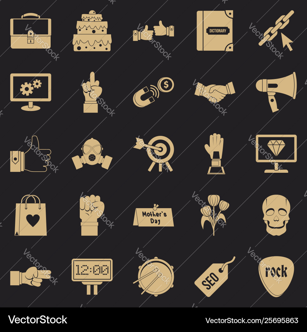 Gestures icons set simple style Gestures icons set simple style vector image