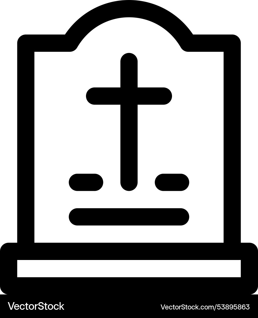 Grave icon thin linear style design isolated Grave icon thin linear style design isolated vector image