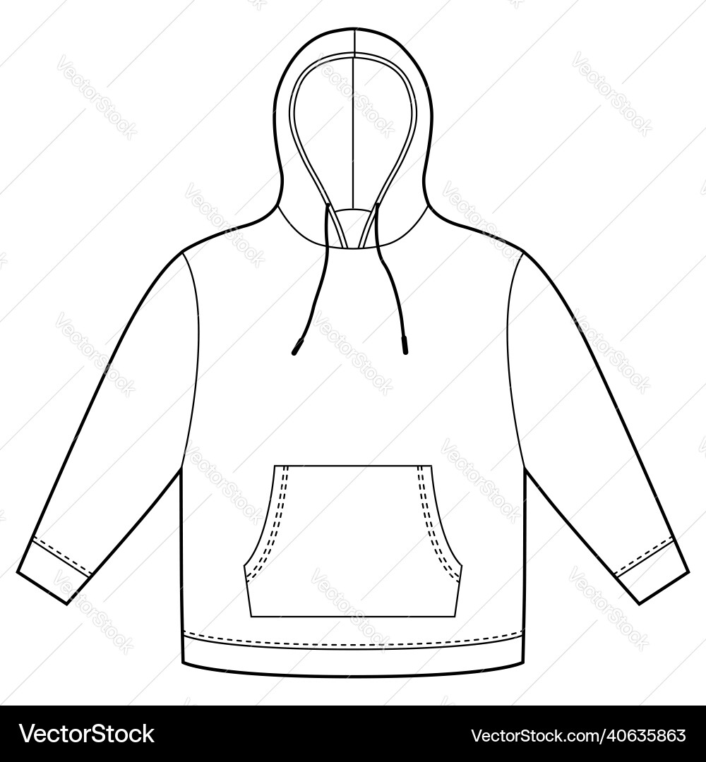 Hoodie template isolated apparel hoody technical Hoodie template isolated apparel hoody technical vector image