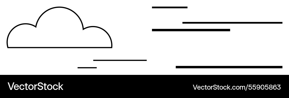 Minimalist cloud with horizontal lines Minimalist cloud with horizontal lines vector image