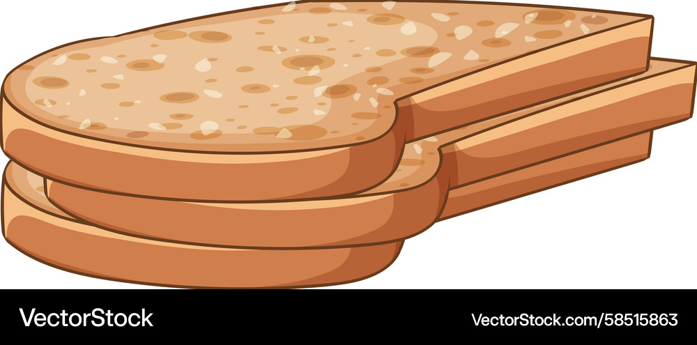 Overlapping Bread Slices Vector Image