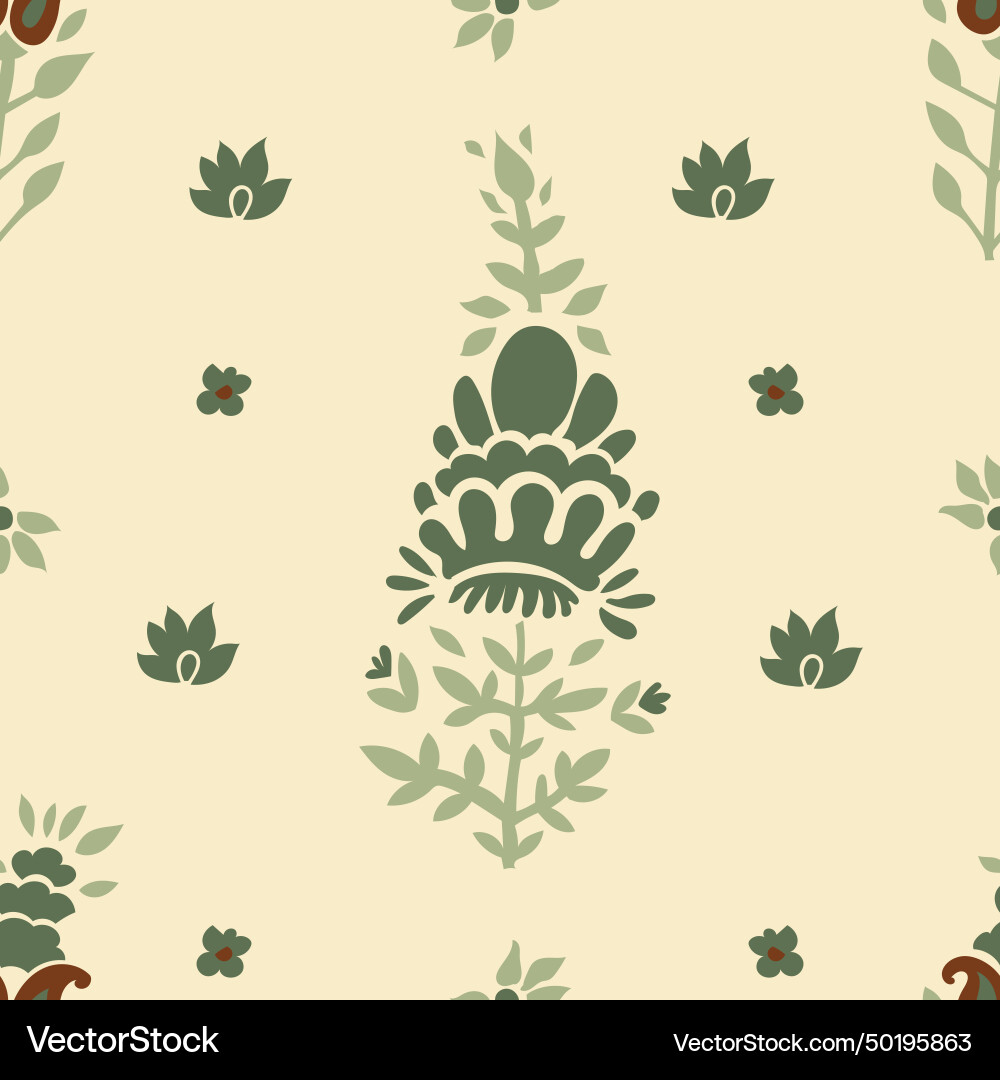 Simple floral wallpaper design seamless print Simple floral wallpaper design seamless print vector image