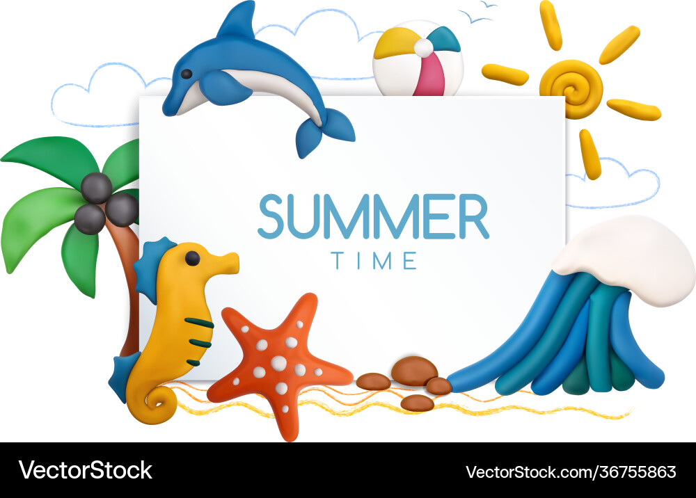 Summer time objects set Vector Image