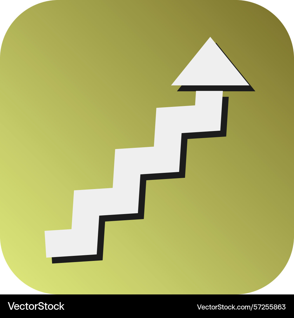 Zigzag arrow glyph gradient background icon vector image