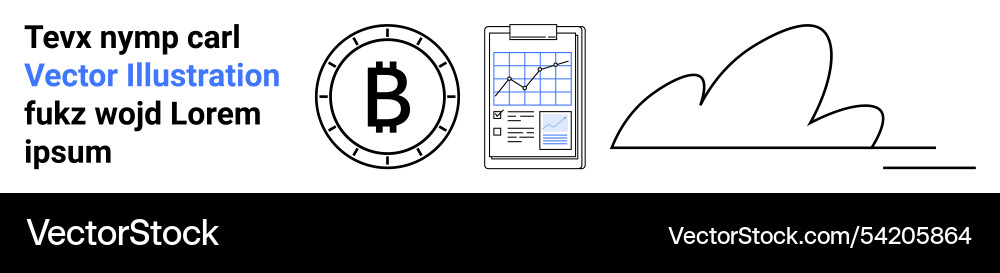 Bitcoin investment and cloud data symbol Vector Image