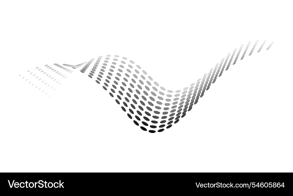 Dotted halftone waves flowing wavy lines pattern Dotted halftone waves flowing wavy lines pattern vector image