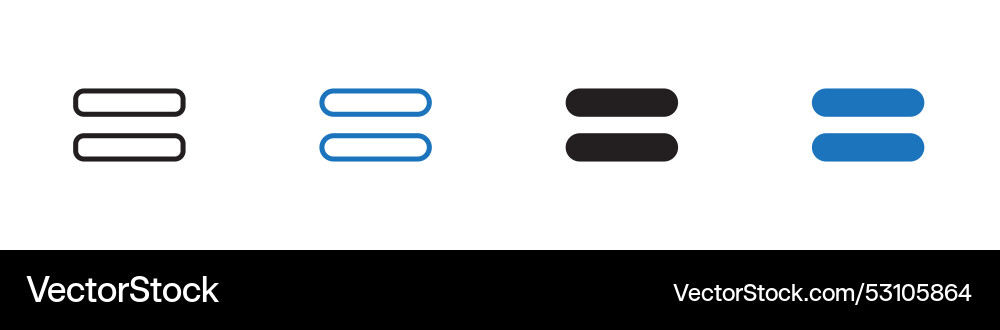 Equal icon set outline vector image
