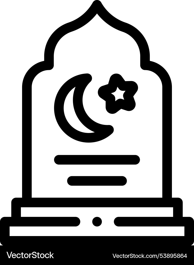 Grave icon thin linear style design isolated Grave icon thin linear style design isolated vector image