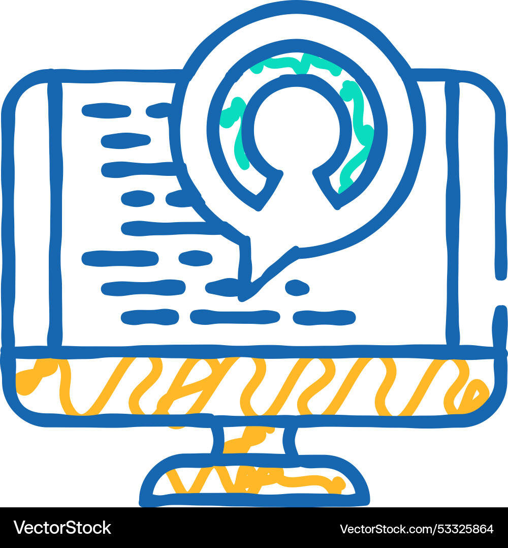 Open source tech enthusiast icon doodle Vector Image
