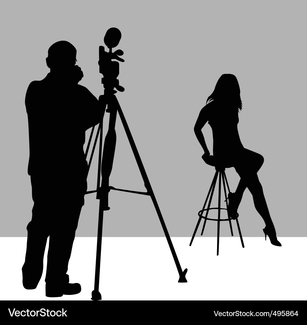 Photographer Silhouette Vector Image