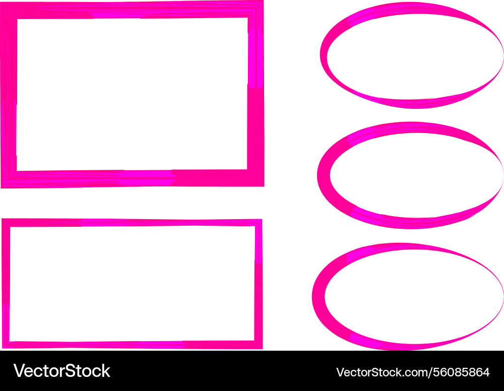 Pink fuchsia colorful pattern abstract borders set Pink fuchsia colorful pattern abstract borders set Vector Image