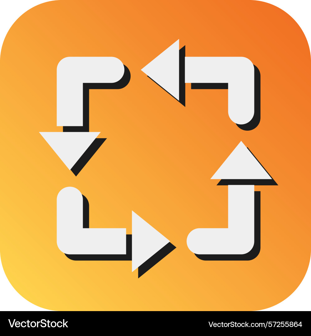 Rectangular arrow glyph gradient background icon vector image