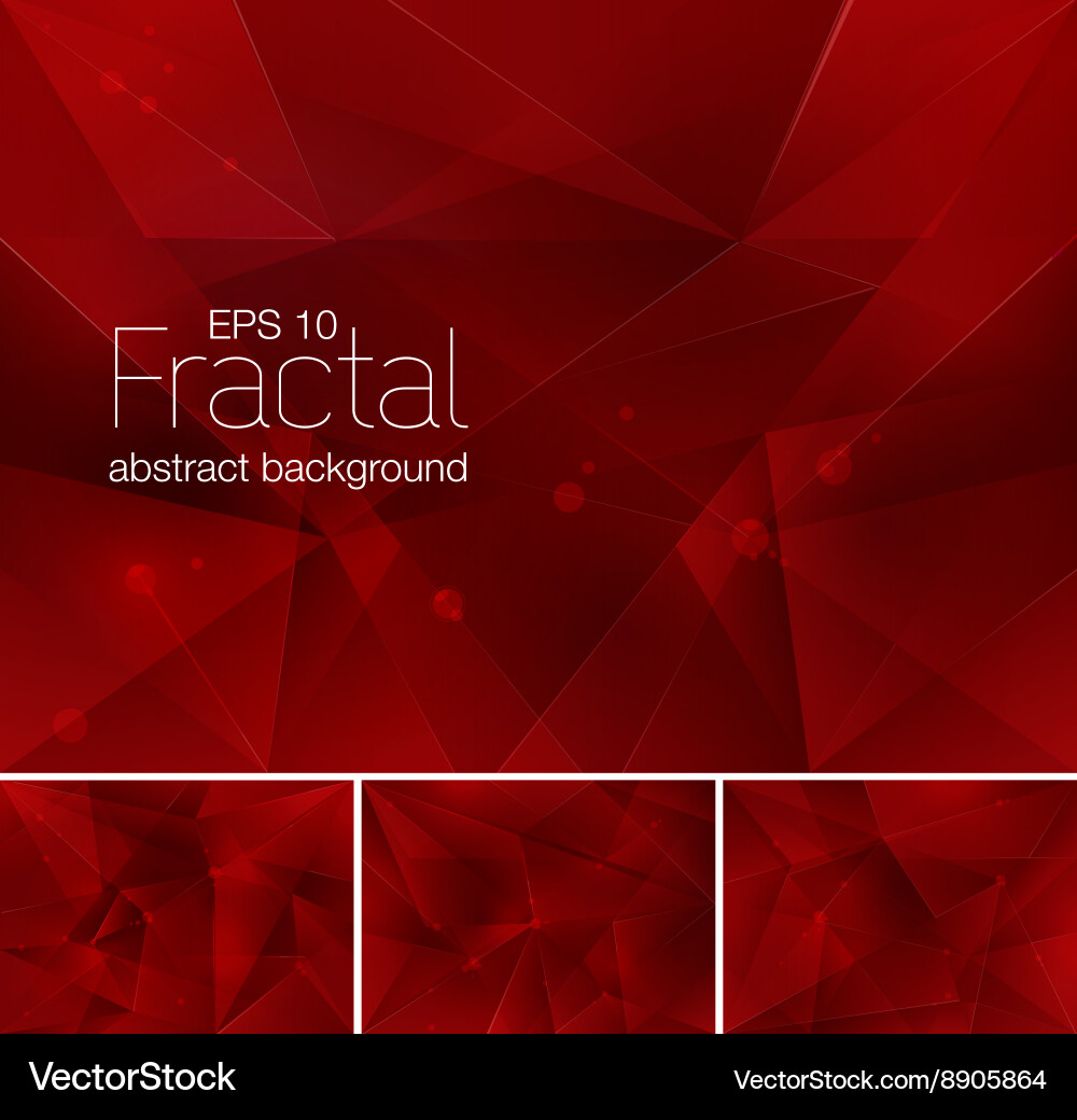 Red Fractal Polygon Background Vector Image