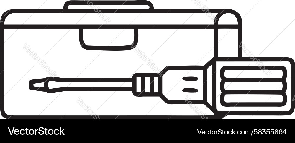 Toolbox with Screwdriver Vector Image