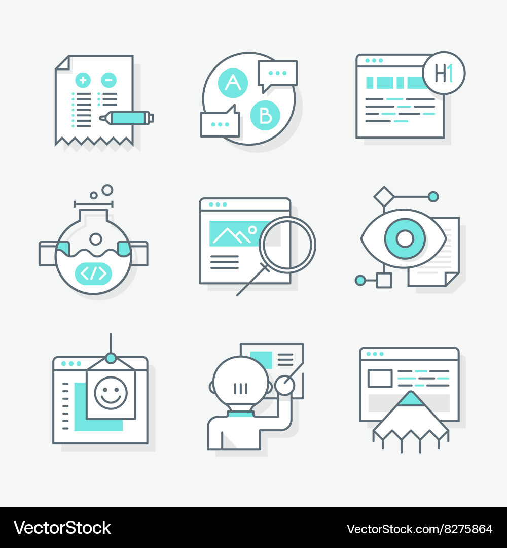 Website Development & Optimization Icons vector image