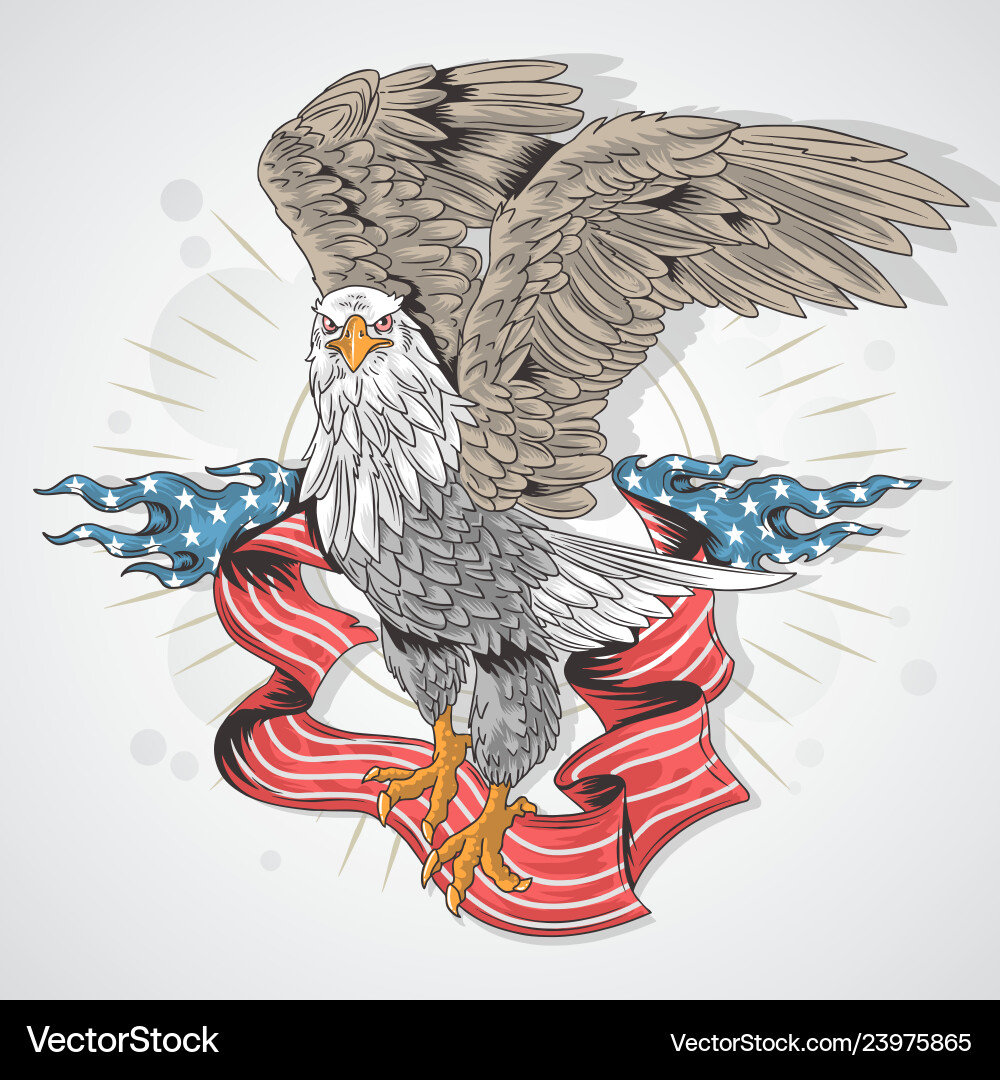 American Eagle with Flag vector image