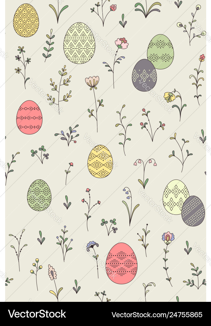 Easter Floral Pattern vector image