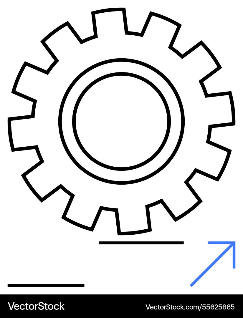 Gear with forward arrow and lines representing Gear with forward arrow and lines representing vector image