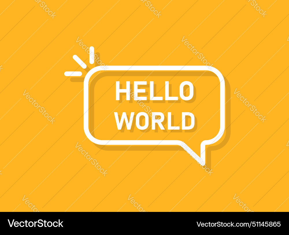 Hello speech bubble icon in flat style hi message Hello speech bubble icon in flat style hi message vector image