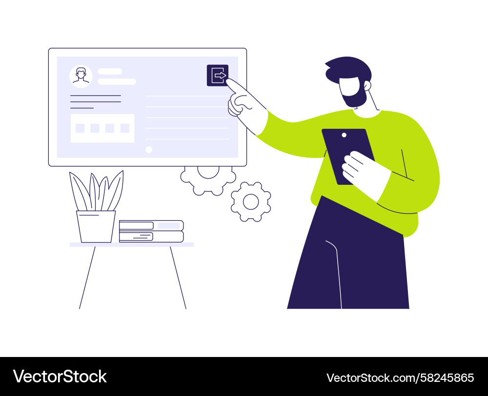 Log Out Button - Tablet Concept Vector Image