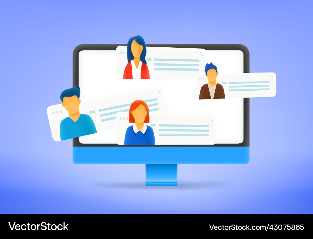 Making conference via modern computer Vector Image