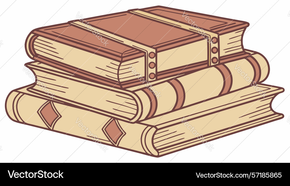 Stack of old books design generative ai vector image