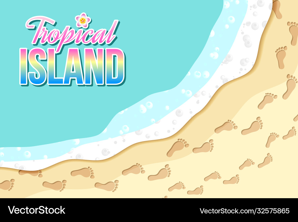 Top view tropical island seashore with sea Top view tropical island seashore with sea vector image