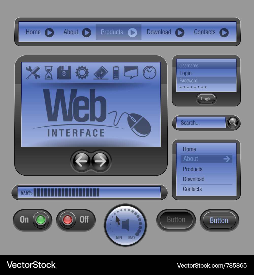 Web ui elements Vector Image