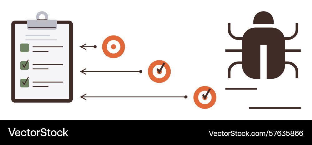 Bug tracking and issue resolution process Bug tracking and issue resolution process vector image
