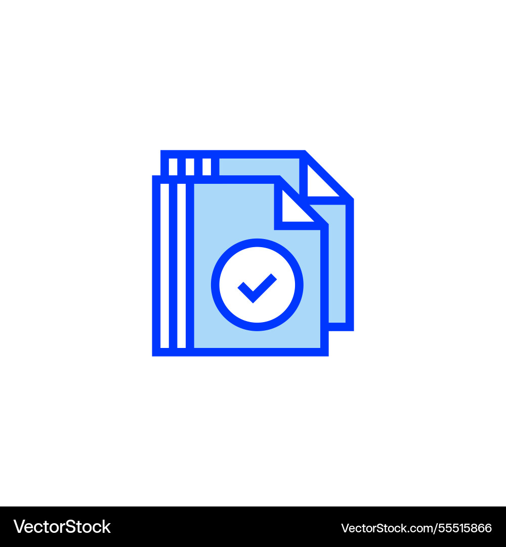 Document with check mark icon linear style sign Document with check mark icon linear style sign vector image