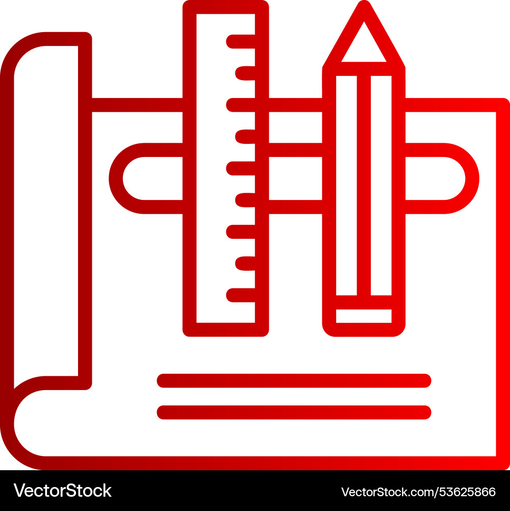 Draft line gradient icon Vector Image