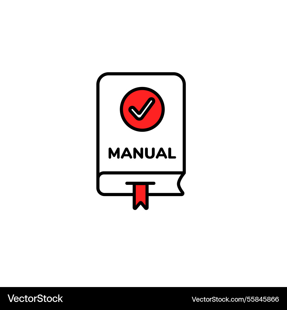 Manual with check mark icon vector image