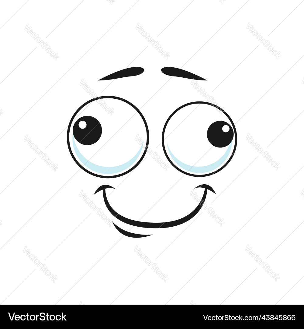 Slanted Eyes Funny Cartoon Face – Royalty-Free Vector | VectorStock, image size:1000x1080