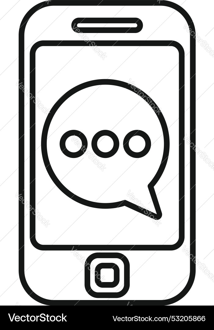 Smartphone showing new message notification icon Smartphone showing new message notification icon vector image